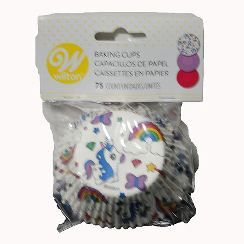 WILTON BAKING CUP UNICORN RAINBOW STANDARD 75 CT