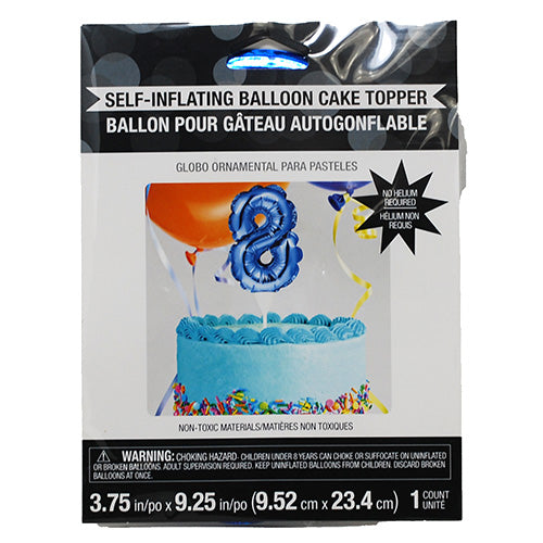 SELF INFLATING BALLOON CAKE TOPPER #8-BLUE