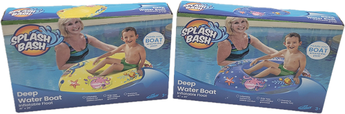 SPLASH BASH INFLATABLE FLOAT DEEP WATER BOAT 41"x26" ASSORTED COLORS AGE 3+