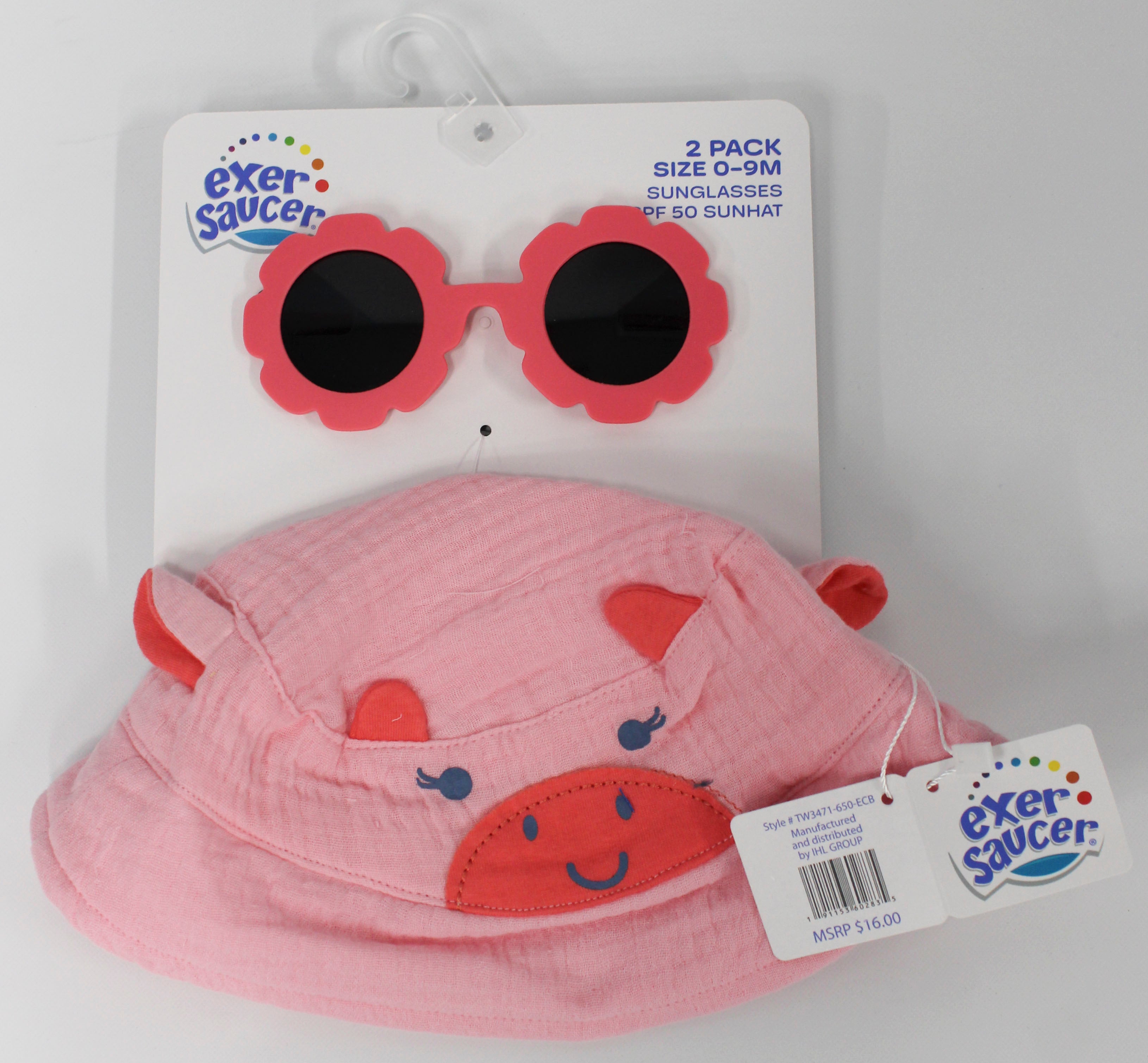 SENSUAL INC 2pc Baby Set Pink — Hat & Sunglasses Bulk Pack