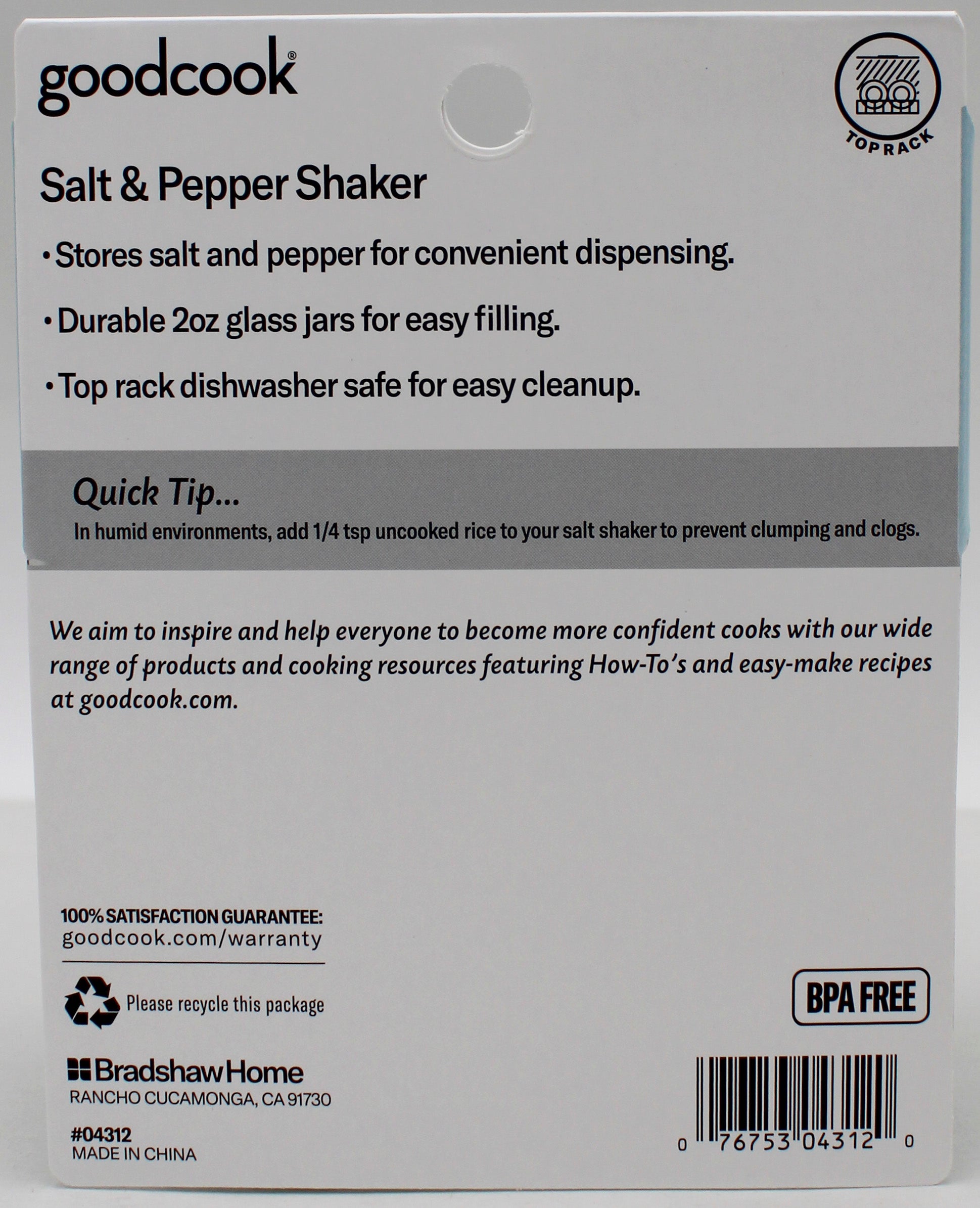 2oz Salt & Pepper Shaker Set – Houseware, Bulk Pack