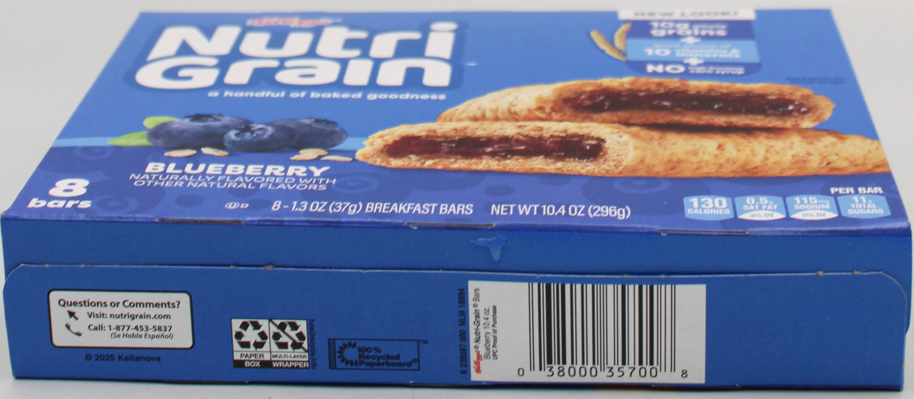 NUTRI-GRAIN BLUEBERRY BAR 8CT 10.4OZX12 BB 10/24/26 NI