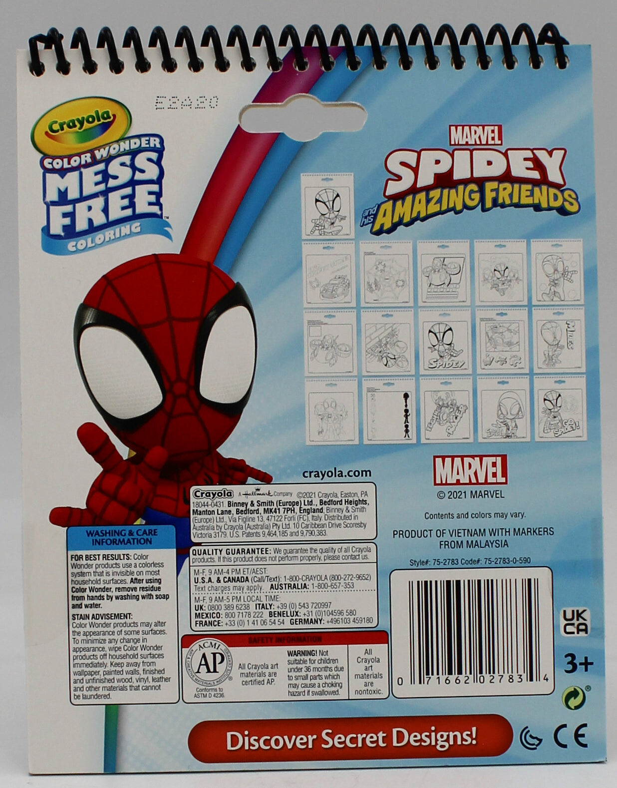 CRAYOLA COLOR WONDER ACTIVITY PAD, SPIDEY & FRIENDS NI