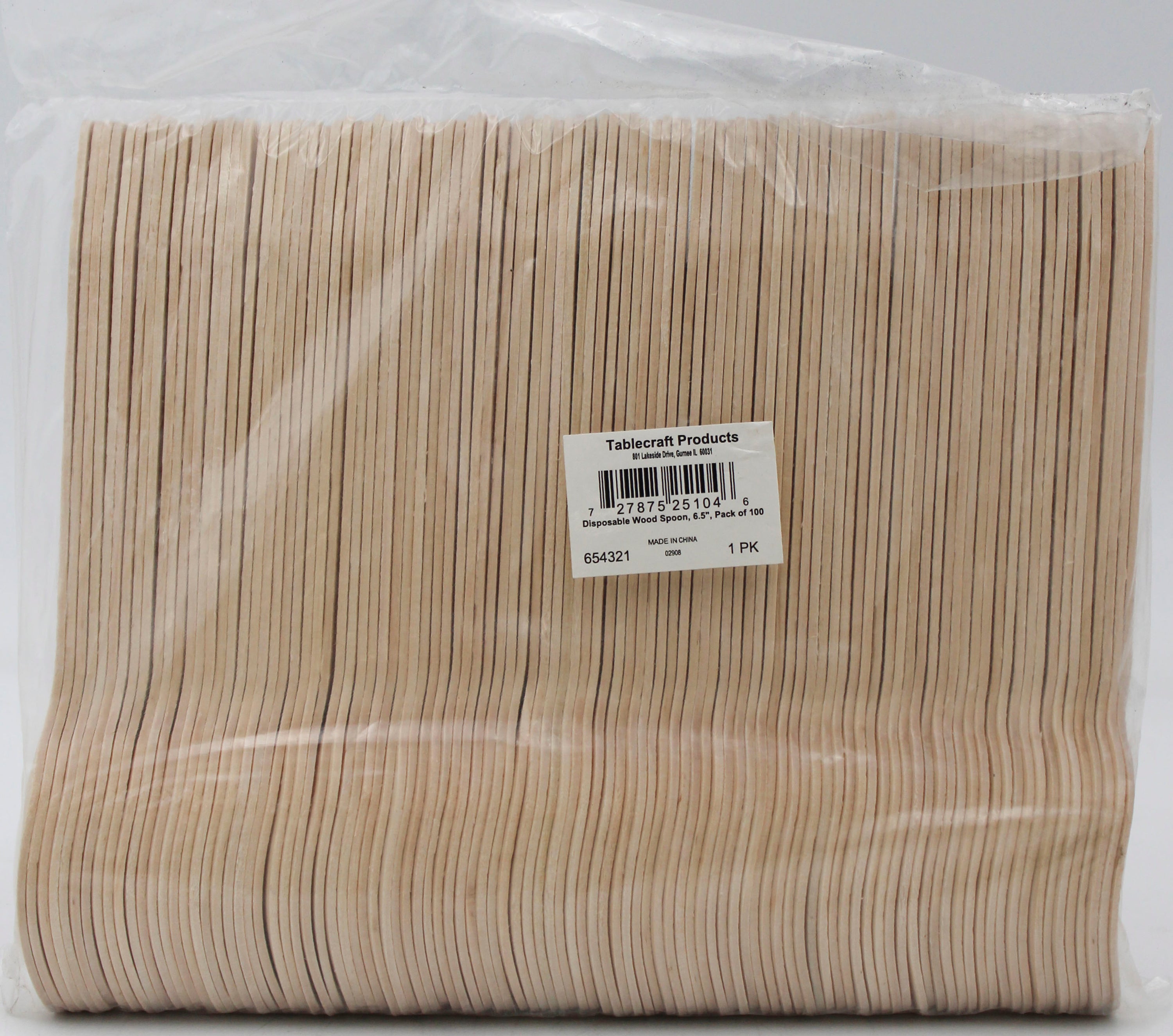 100CT Disposable Wood Spoon 6.25"