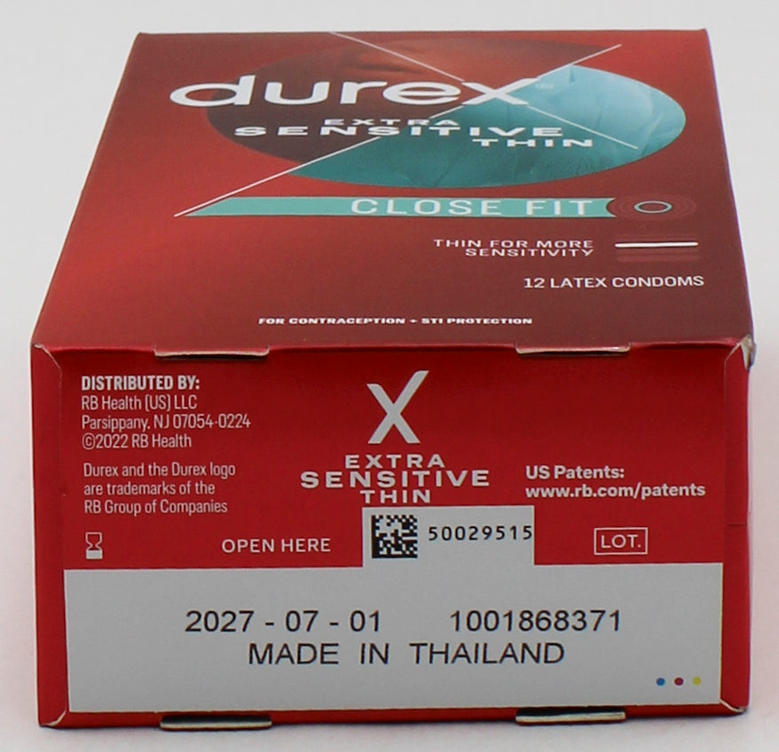 DUREX 12 PACK CONDOMS EXTRA SENSITIVE CLOSE FIT EXP 7/2027