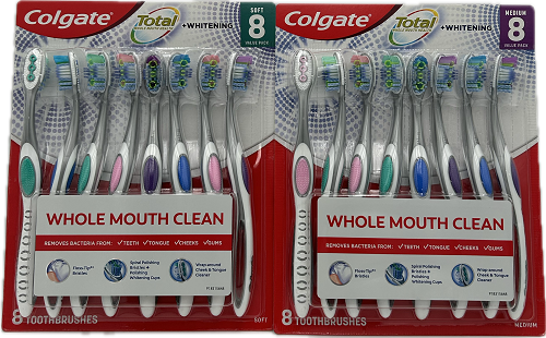 COLGATE TOTAL WHITENING TOOTHBRUSH 8PK PALLET DISPLAY 416ct NI