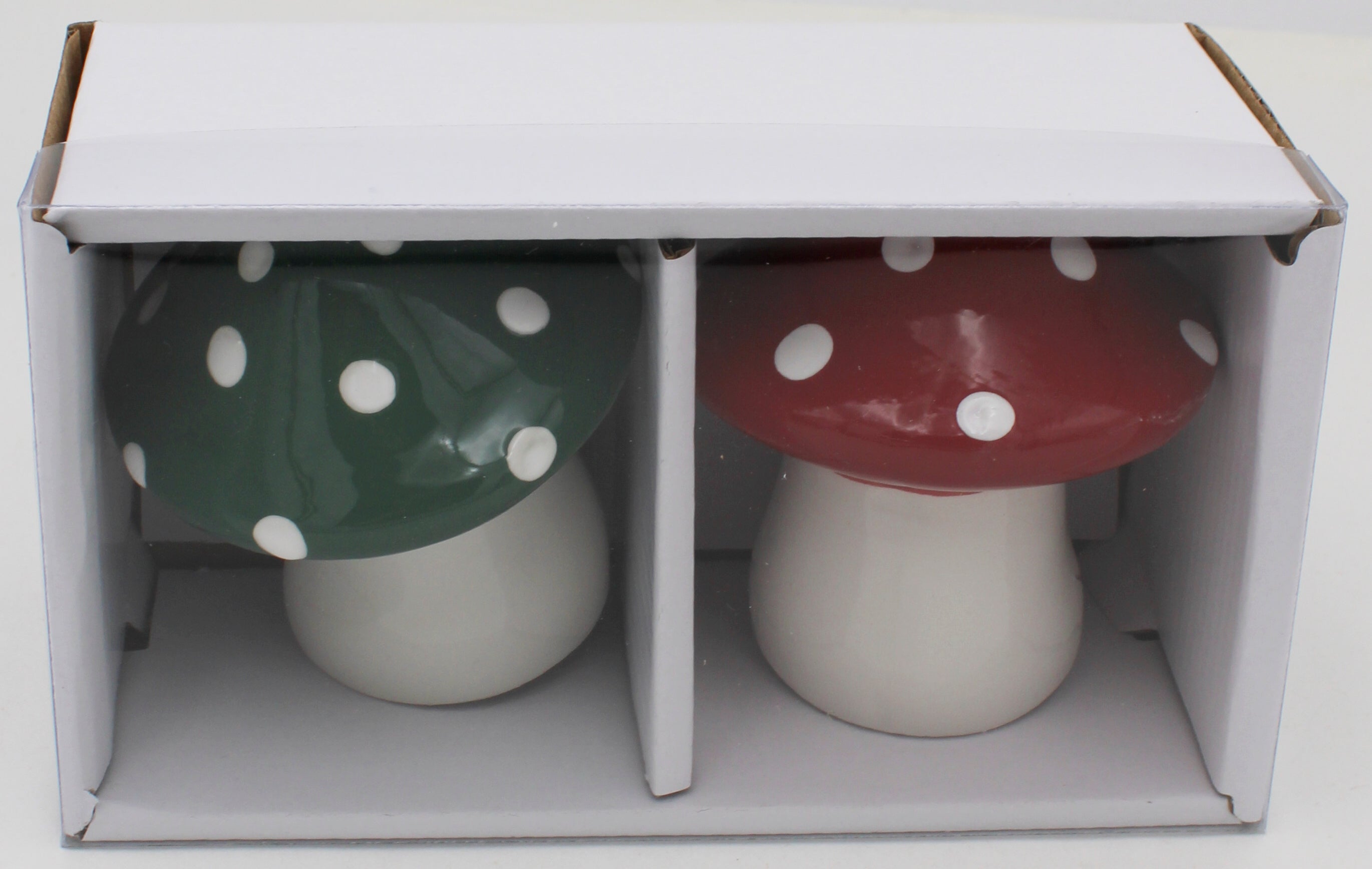 CERAMIC SALT AND PEPPER SHAKER - MUSHROOMS