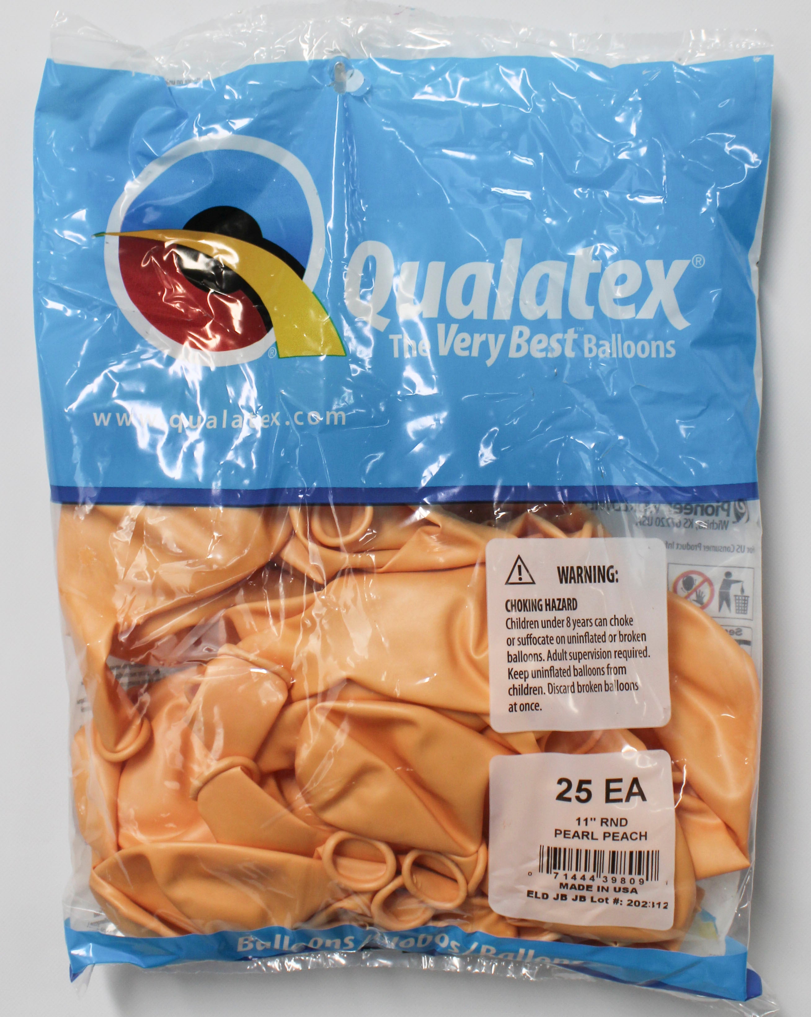 11" Round Latex Balloons Pearl Peach 25-Pack