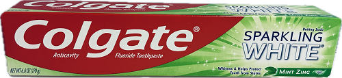 COLGATE TOOTHPASTE SPARKLING WHITE 6oz MINT ZING EXP 10/31/25 NI