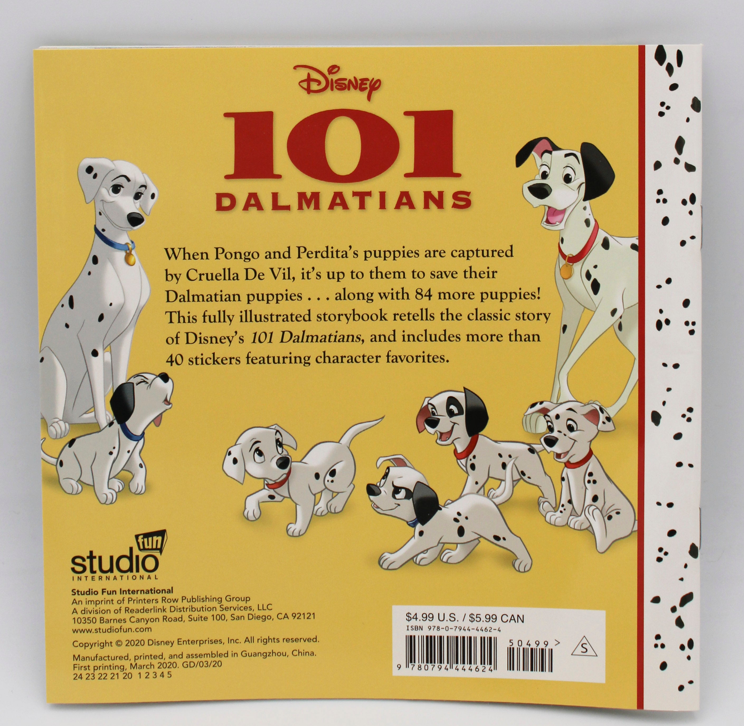 DISNEY: 101 DALMATIANS PAPERBACK 32PG PP $4.99