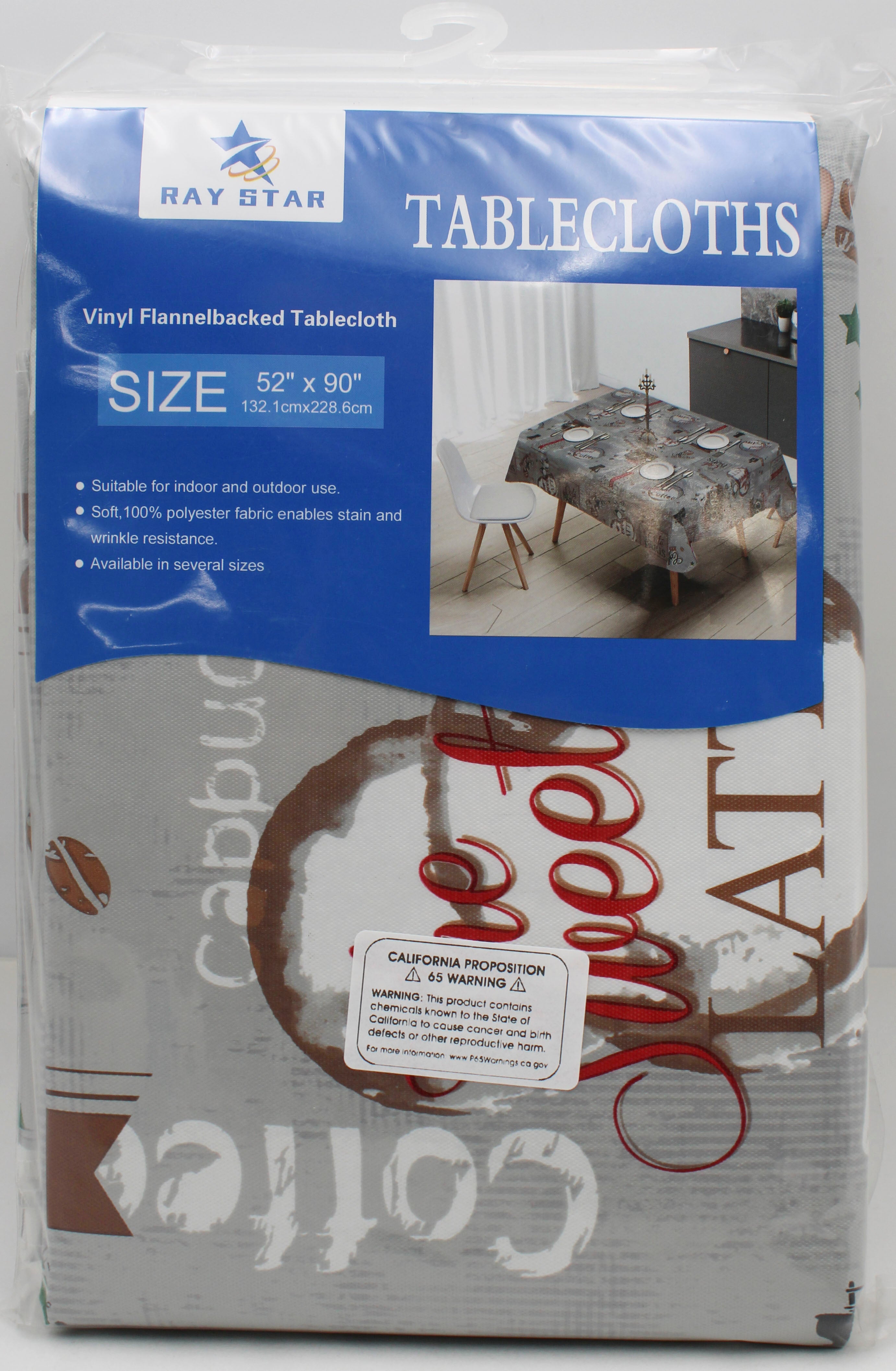 52x90" PRINTED VINYL TABLECLOTH