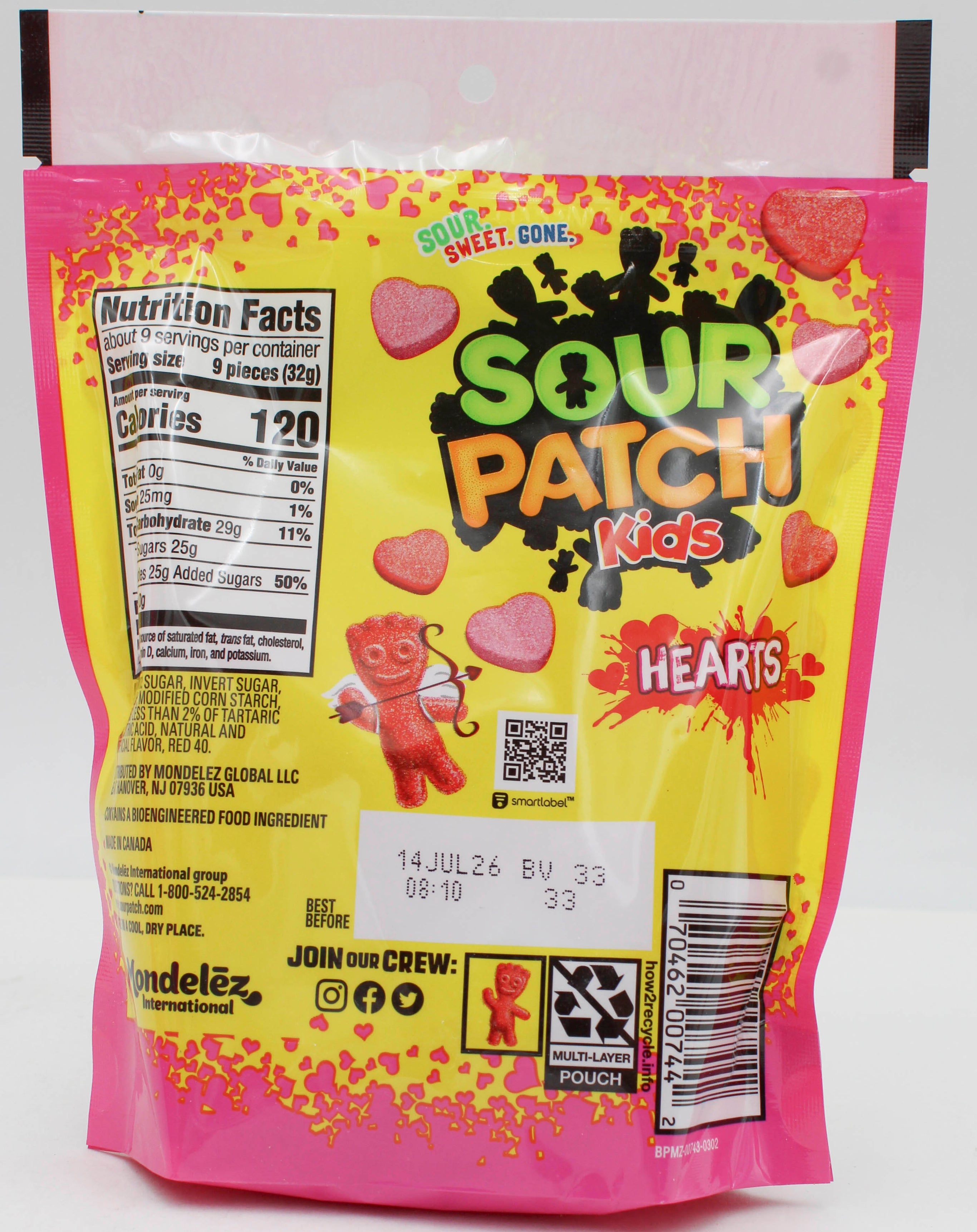 SOUR PATCH KIDS HEARTS 10 Oz BB 7/15/26