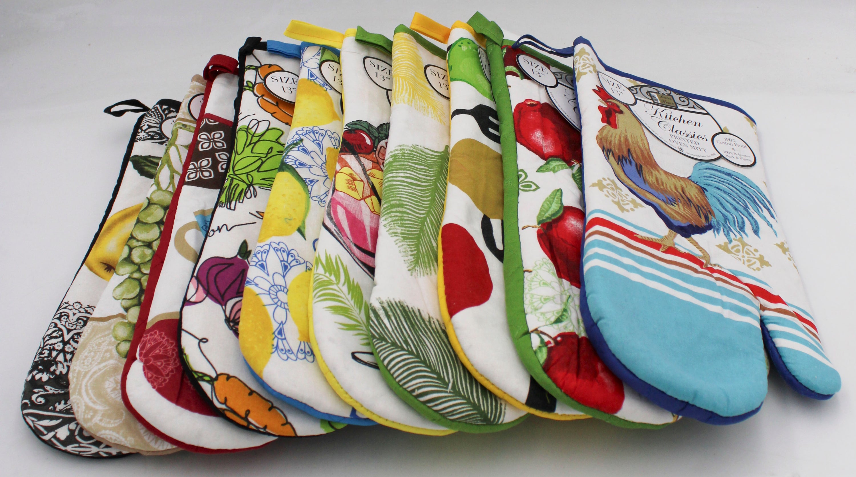 OVEN MITT 13 INCH ASST PRINTS