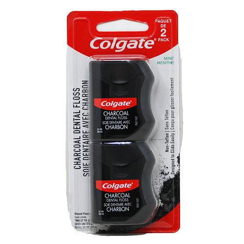 COLGATE CHARCOAL FLOSS 27YD 2PK NI
