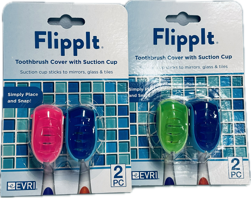FLIPPIT TOOTH BRUSH HOLDER 2CT 2PK ASSORTED COLORS NI