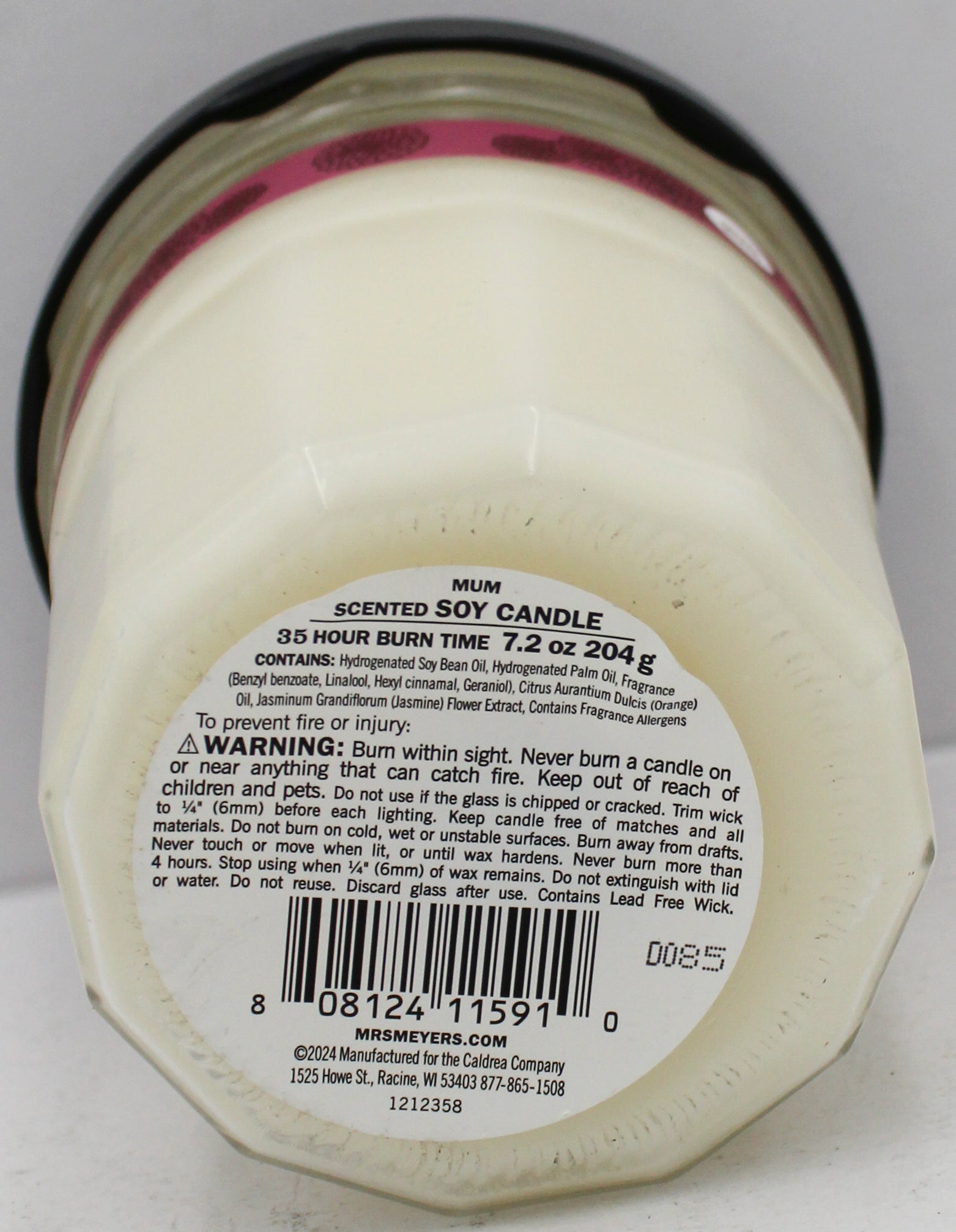 MRS MEYERS SOY CANDLE MUM 7.2oz US