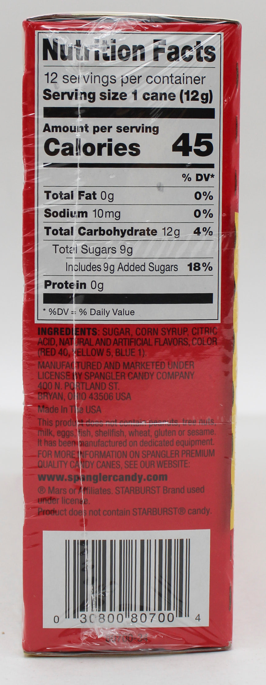 STARBURST 12ct CANDY CANES 5.3oz BB 01/29/28