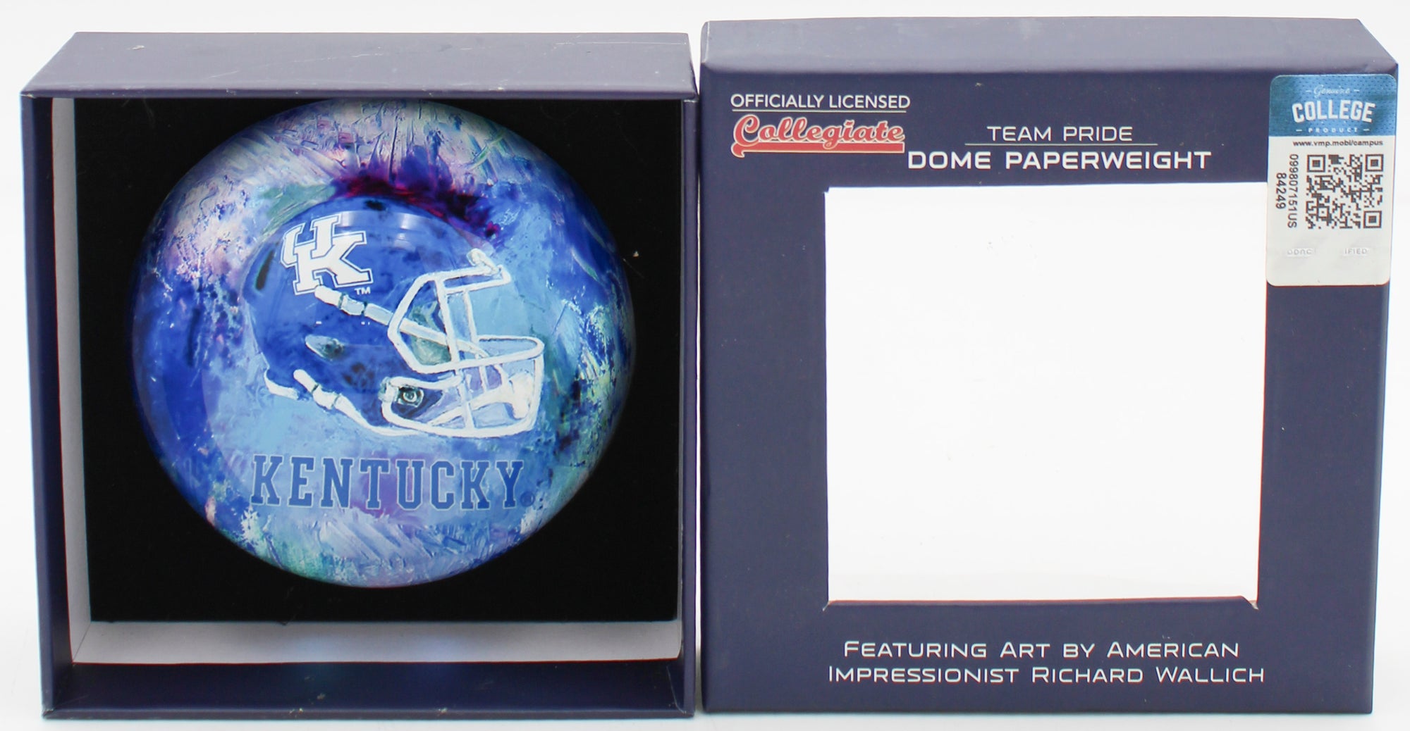 OFFICIALLY LICENCED KENTUCKY WILDCATS GLASS DOME PAPERWEIGHT 4"