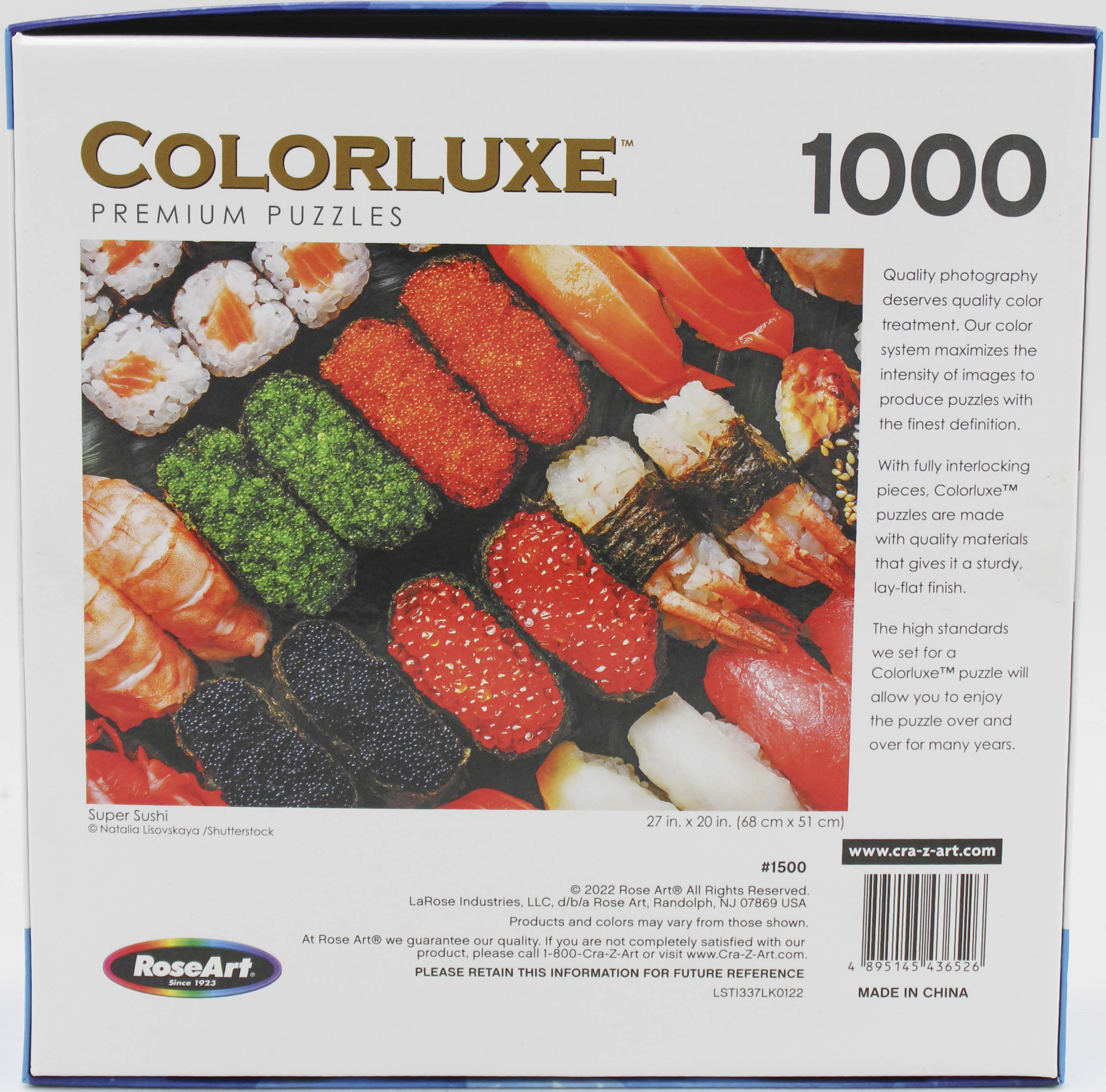 CRA-Z-ART COLORLUXE PUZZLE SUPER SUSHI 1000PC