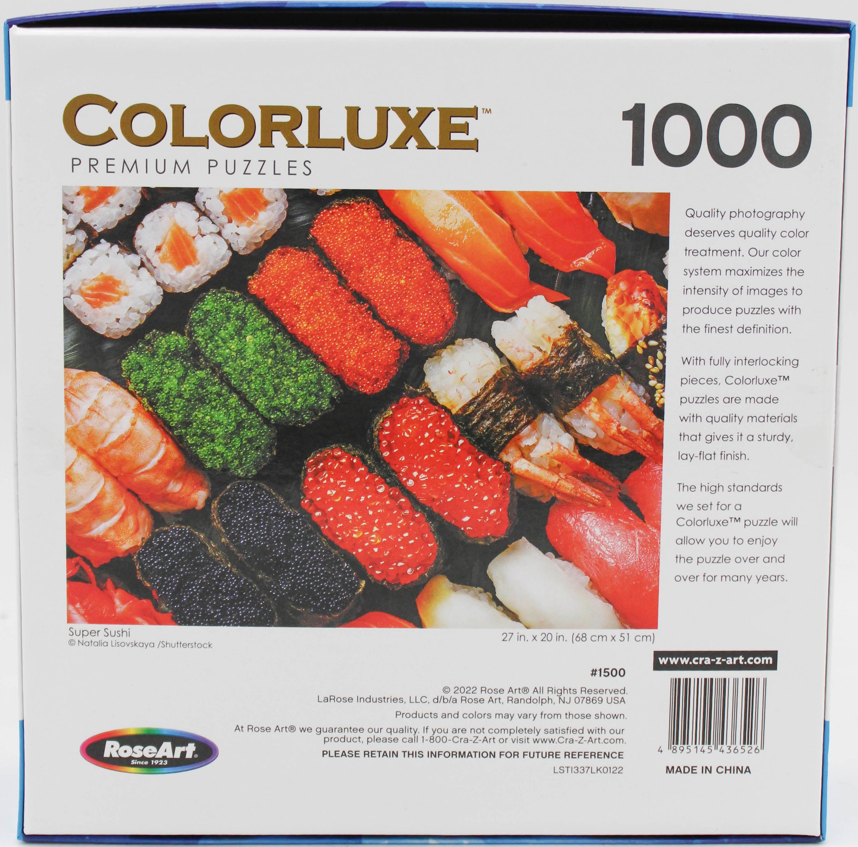 CRA-Z-ART COLORLUXE PUZZLE SUPER SUSHI 1000PC
