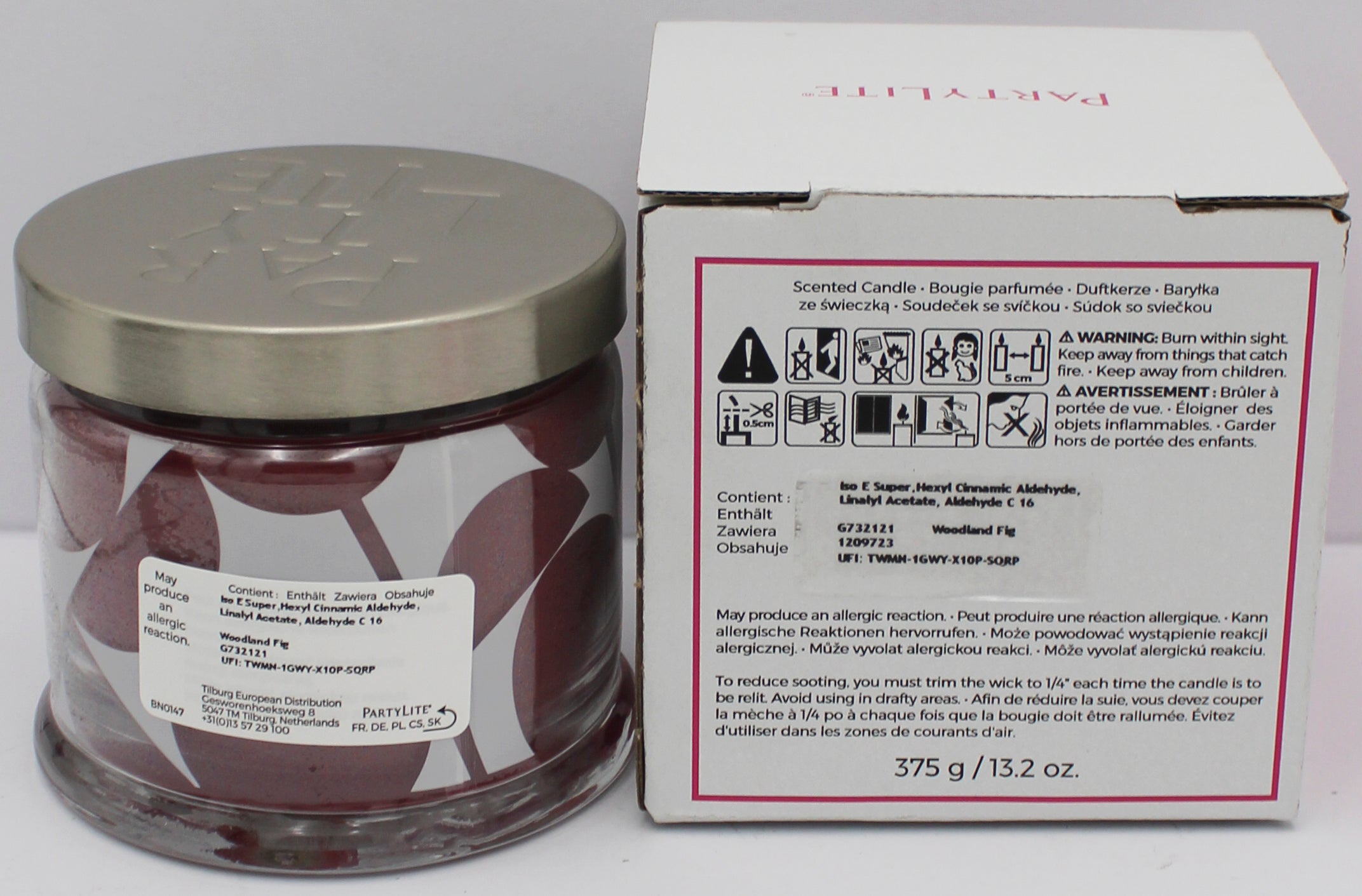 PARTYLITE WOODLAND FIG 3-WICK JAR CANDLE 13.2oz