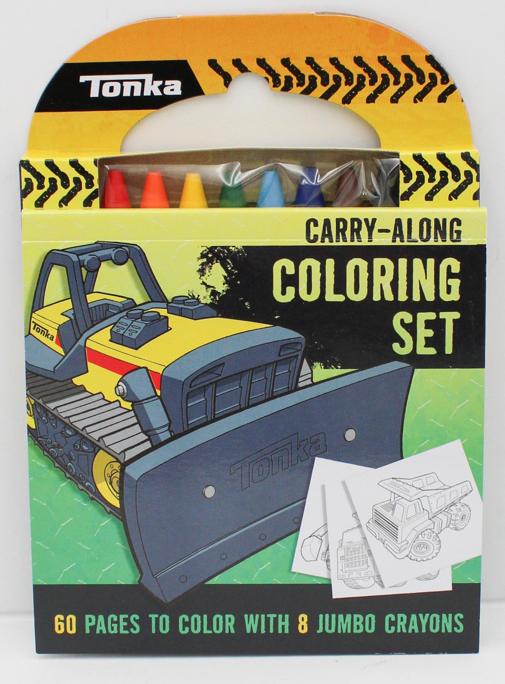 TONKA: CARRY-ALONG COLORING SET WITH 8 JUMBO CRAYONS 60pg