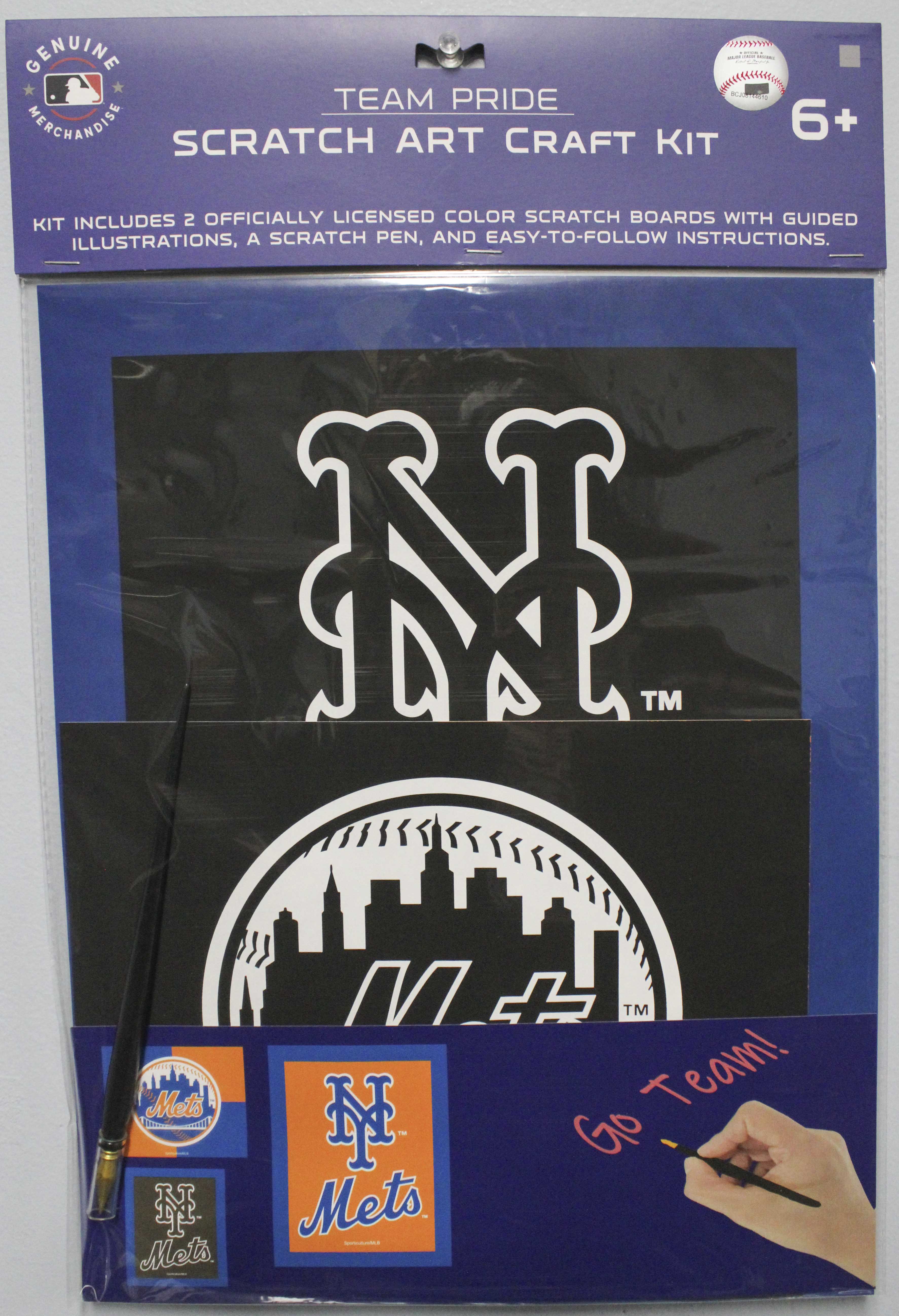 MLB NEW YORK METS SCRATCH ART CRAFT KIT