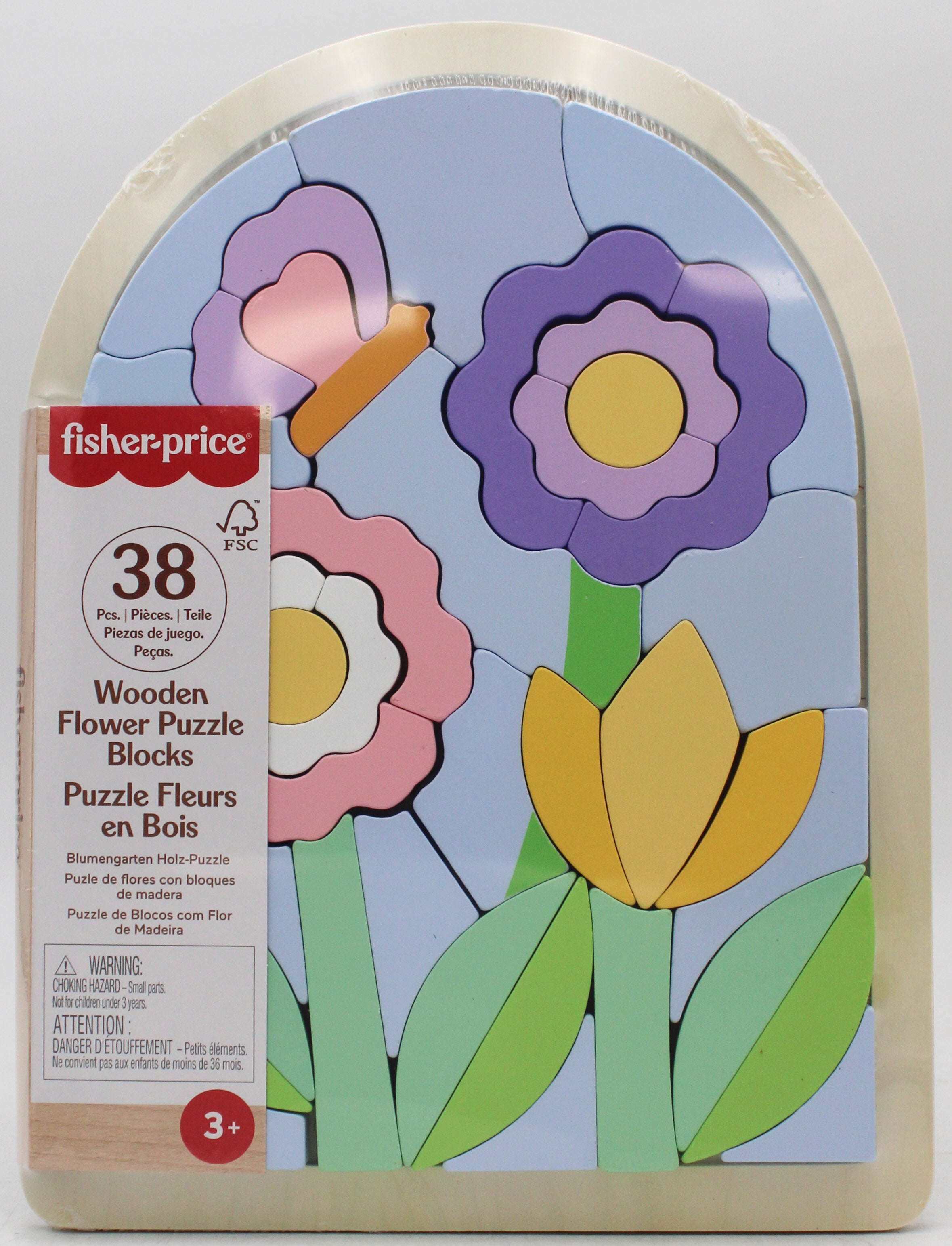 FISHER-PRICE WOODEN FLOWER PUZZLE BLOCKS