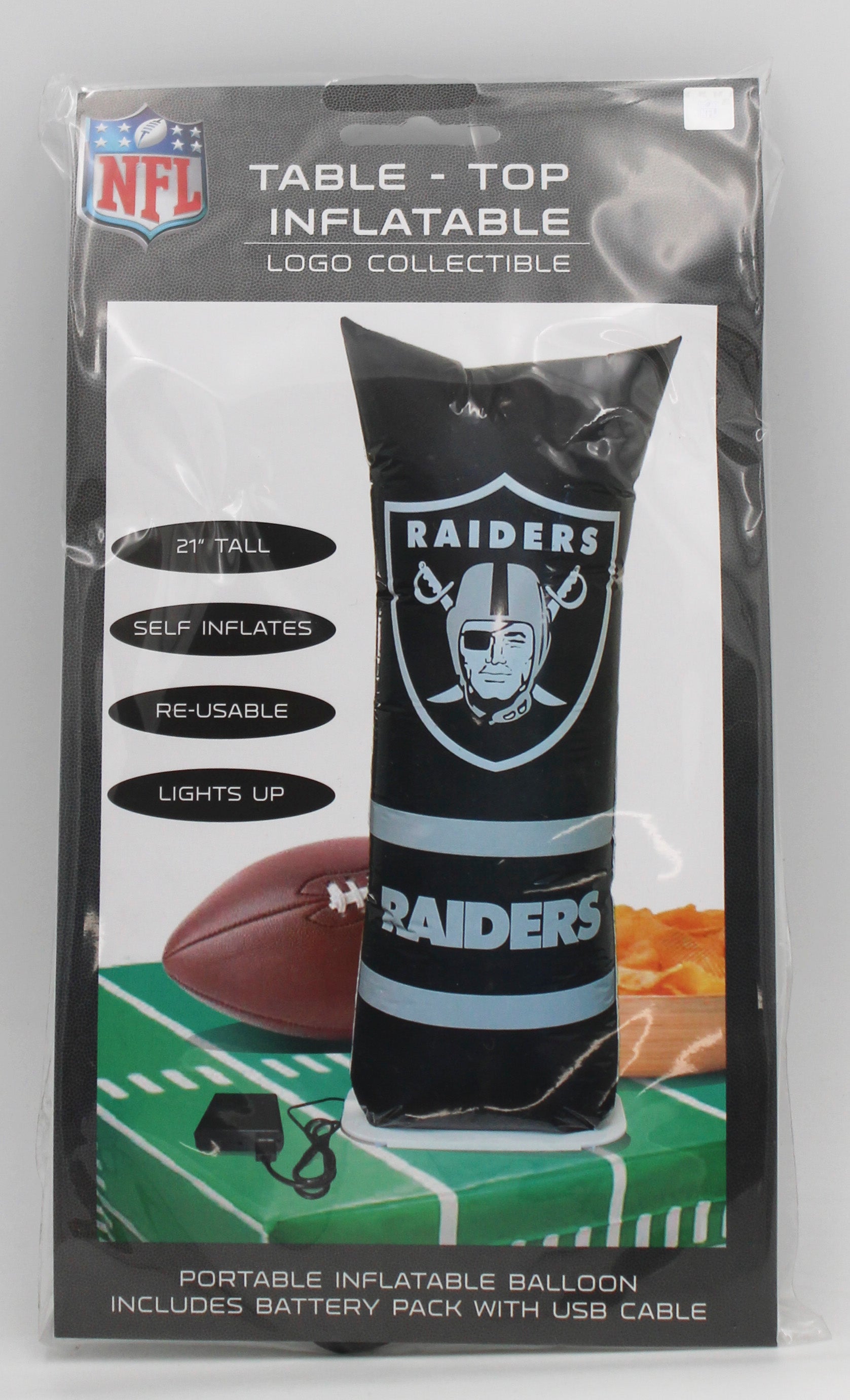 OFFICIALLY LICENCED LAS VEGAS RAIDERS TABLETOP INFLATABLE CENTERPIECE