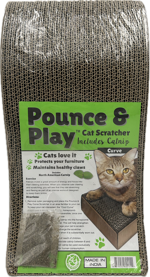 PET IMPULSE CURVED CAT SCRATCHERS - SOME INVENTORY WILL HAVE SHIFTED LABELS