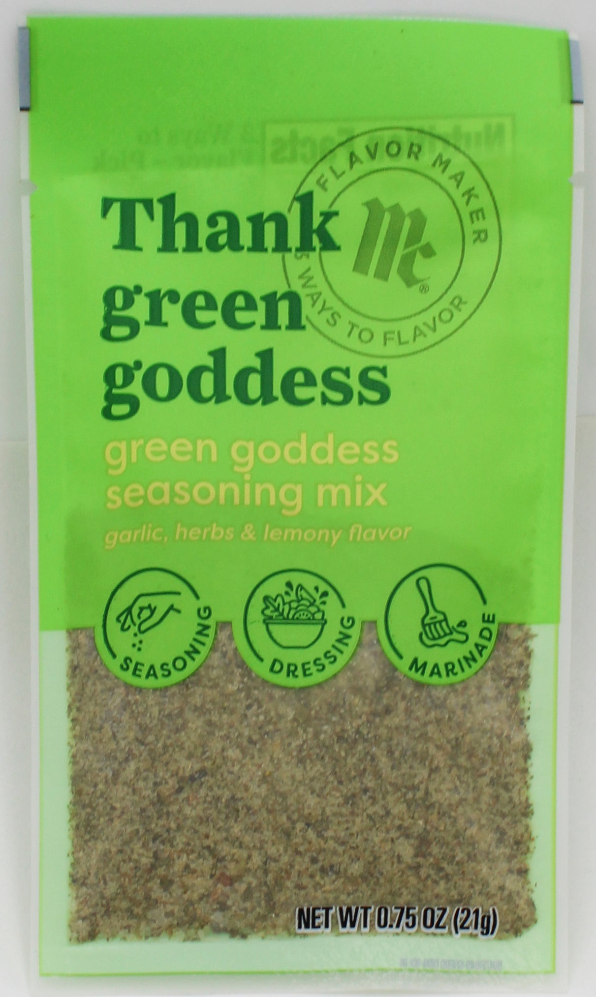 MCCORMICK FLAVOR MAKER GREEN GODDESS SEASONING MIX .75 Oz BB 10/14/2026