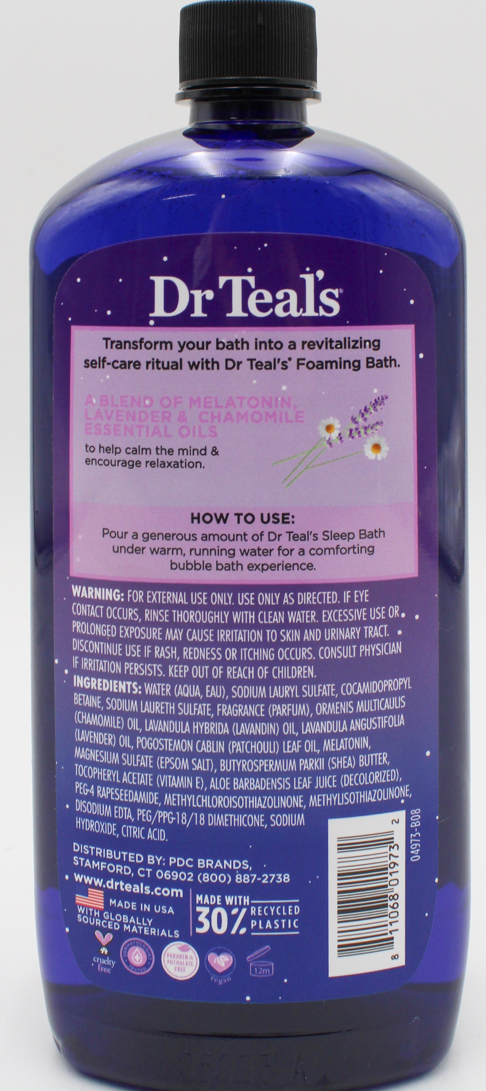 SP FOAMING BATH WITH PURE EPSON SALT 34-oz WITH MELATONIN LAVENDER & CHAMOMILE NI