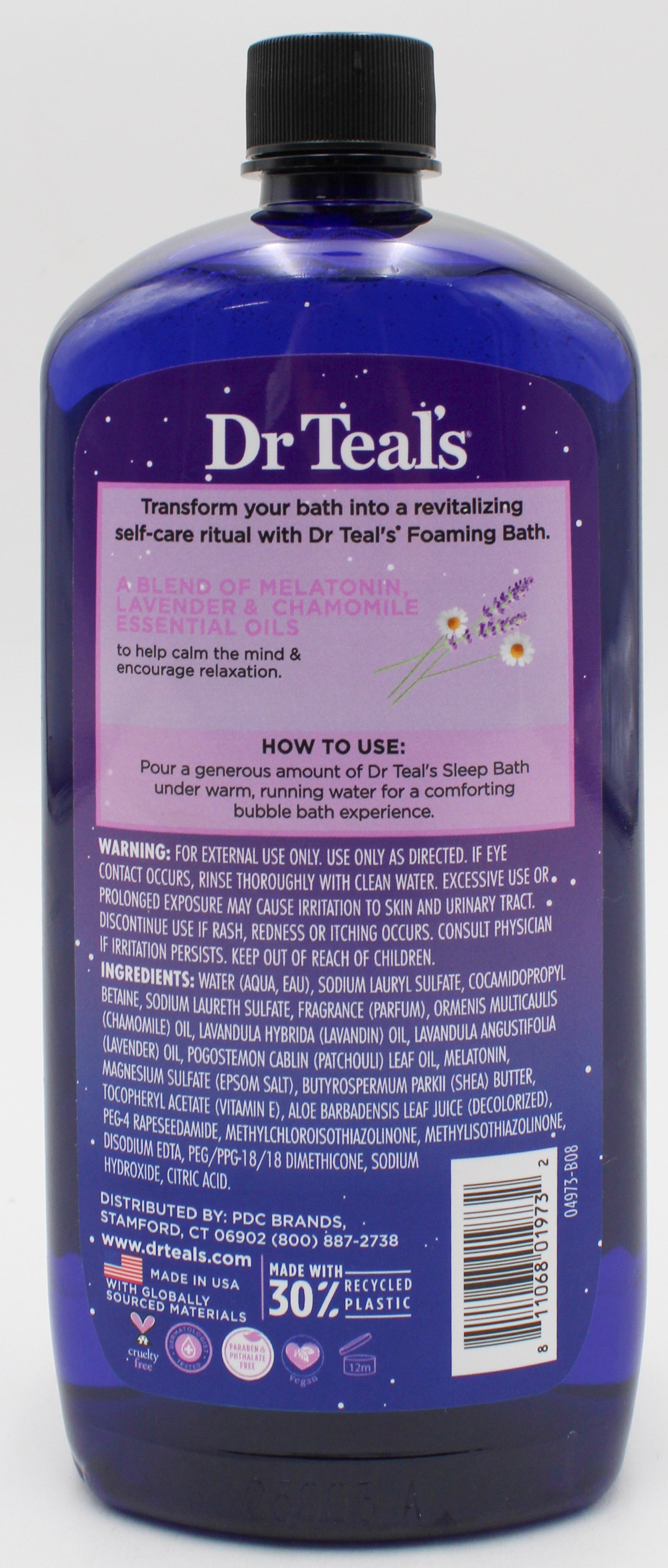 SP FOAMING BATH WITH PURE EPSON SALT 34-oz WITH MELATONIN LAVENDER & CHAMOMILE NI