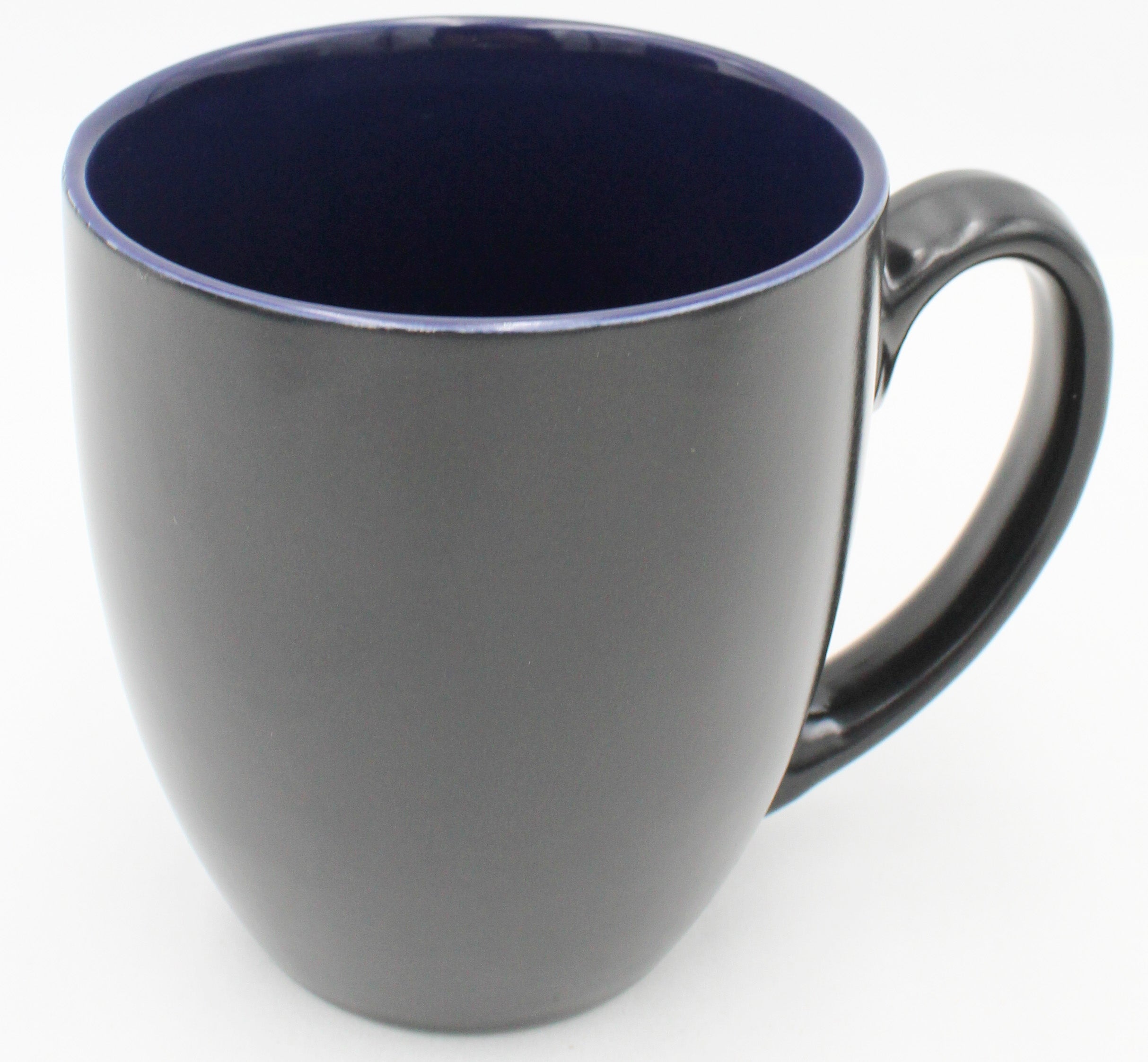 15OZ CERAMIC MUG, MATTE, BLACK - INNER COLOR NAVY