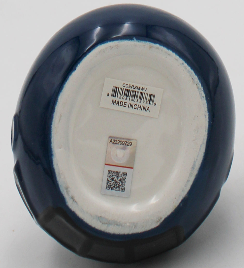OFFICIALLY LICENCED WEST VIRGINIA MOUNTAINEERS SMALL CERAMIC HELMET