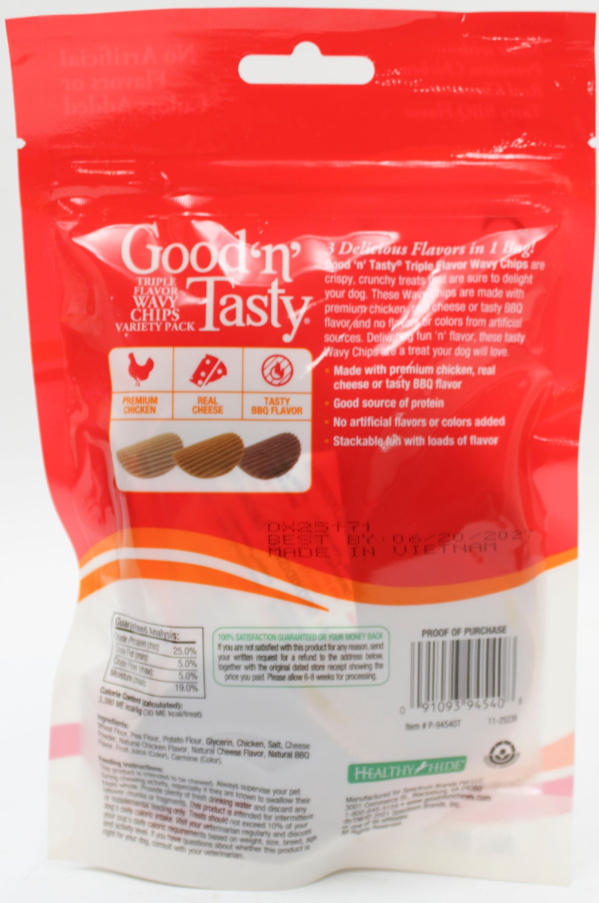 GOOD N TASTY FLAVOR WAVY CHIPS DOG TREATS 3oz BB 6/20/2027 NI