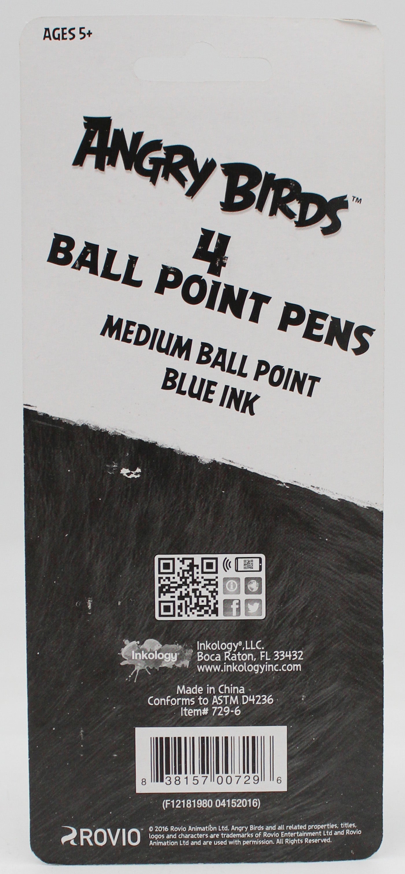 ANGRY BIRDS 4 PK PENS^