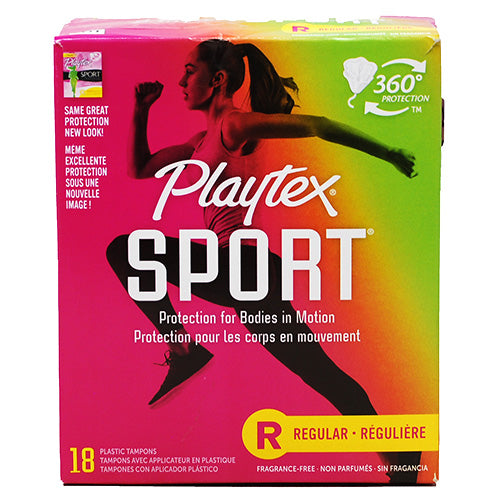 SP PLAYTEX SPORT SUPER PLUS PLASTIC TAMPONS 18CT NI