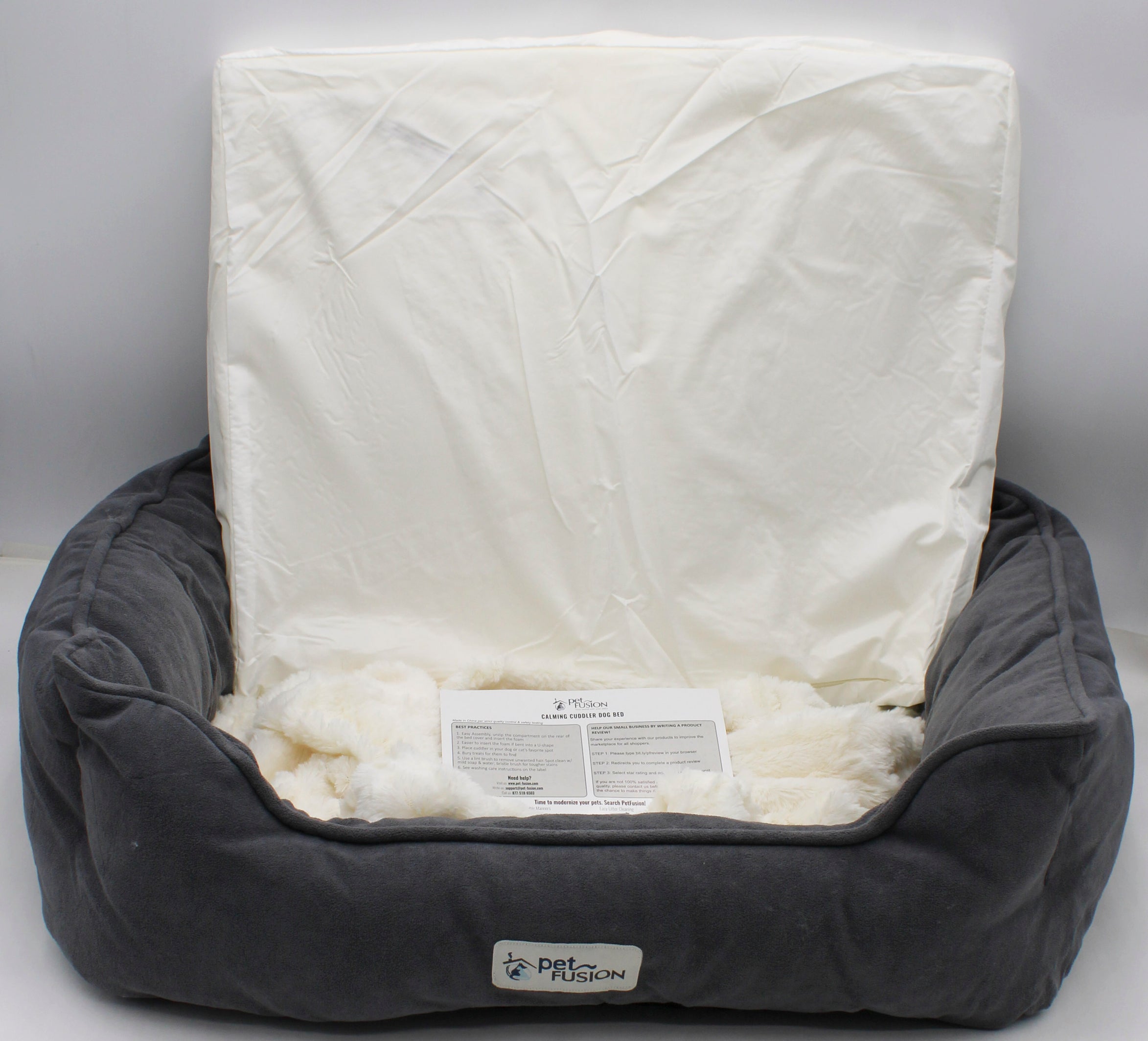 PETFUSION CALMING CUDDLER BED 25"x21"