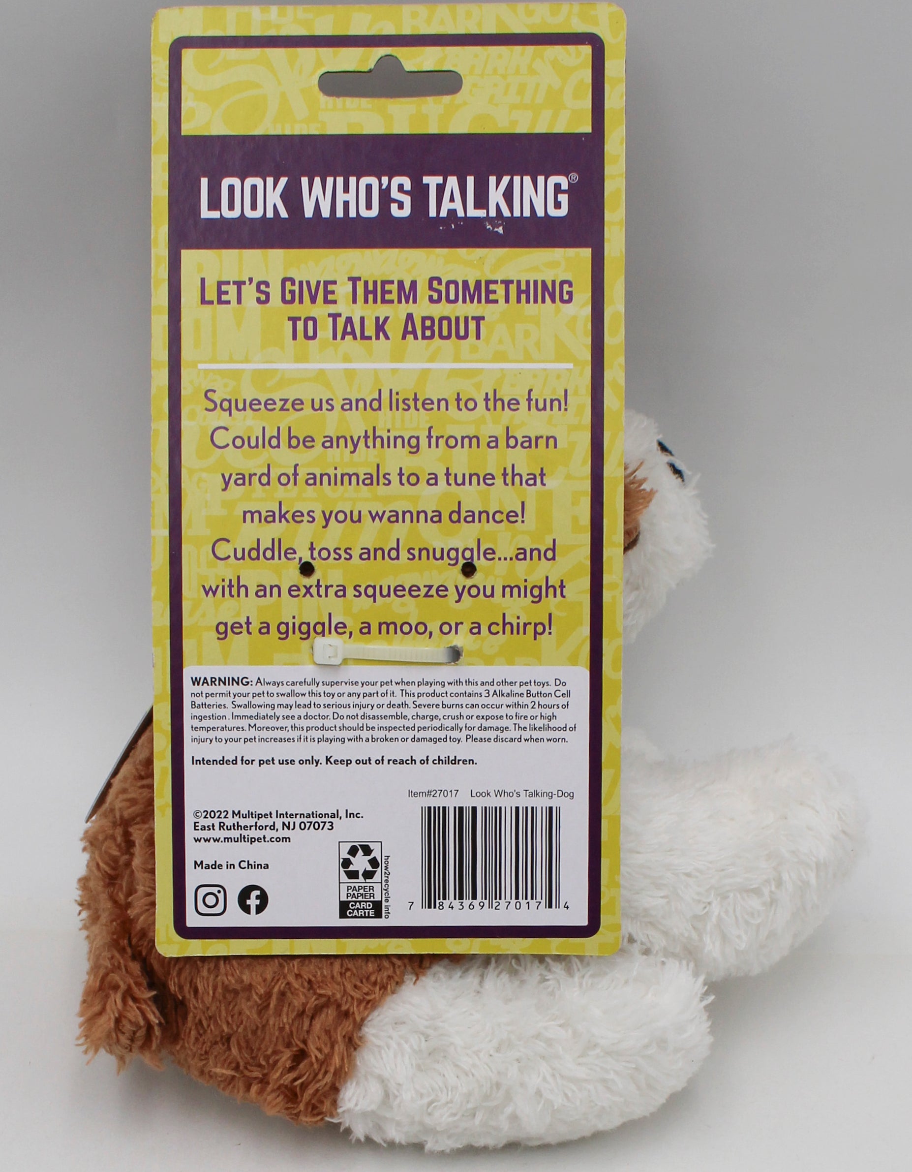 MULTIPET LOOK WHO's TALKING DOG TOY  6"