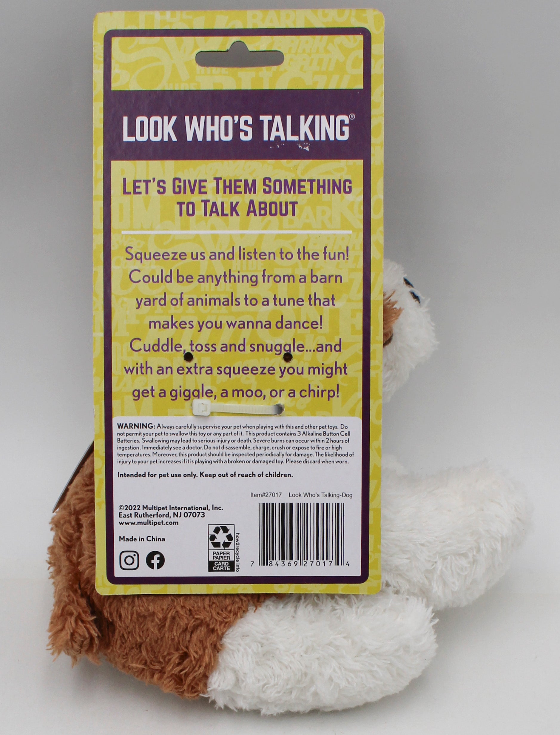 MULTIPET LOOK WHO's TALKING DOG TOY  6"