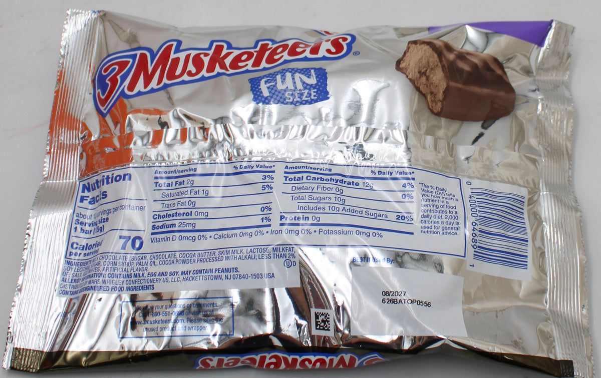 3 MUSKETEERS SPOOKY HALLOWEEN FUN SIZE CANDY 7.34oz BB 8/27