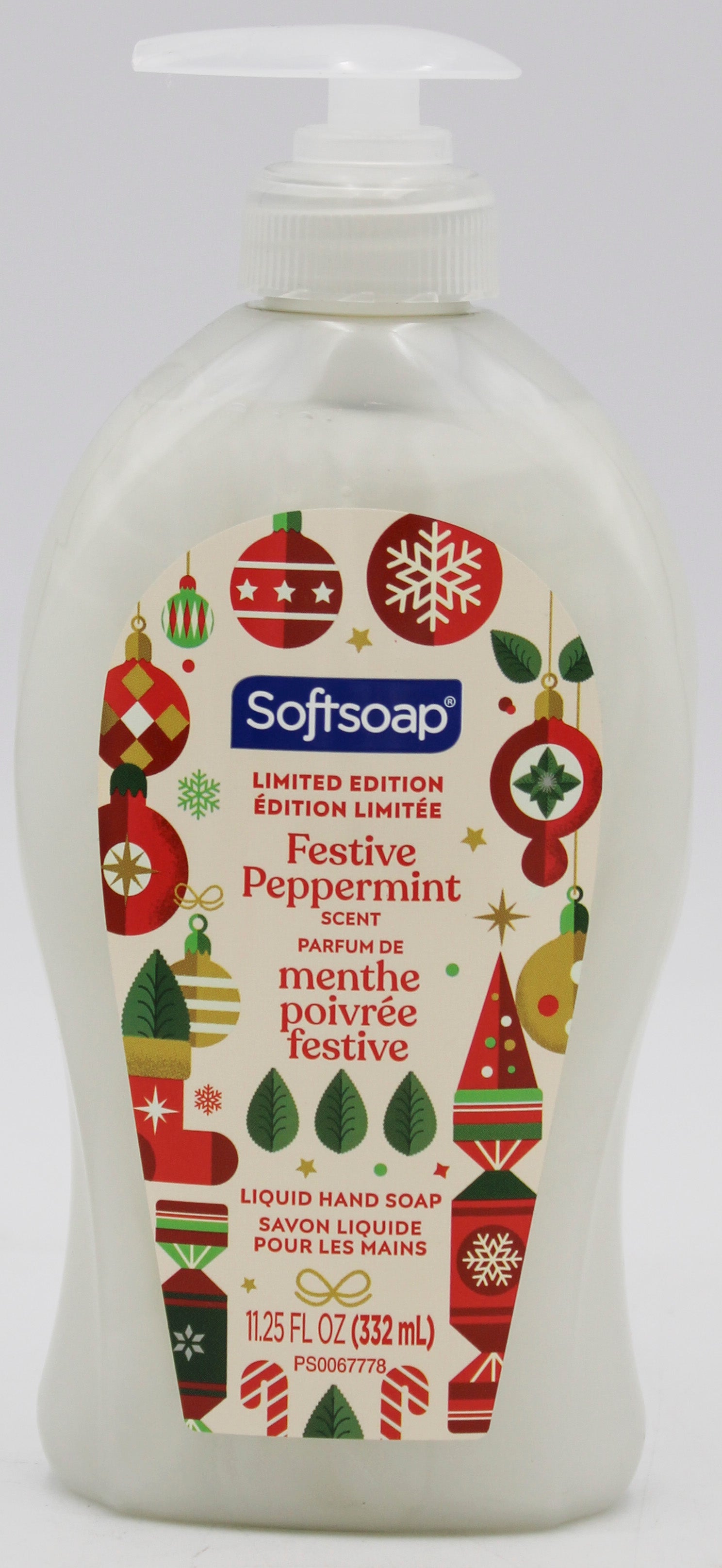 SOFTSOAP LIQUID HAND SOAP FESTIVE PEPPERMINT 11.25floz/332ml NI