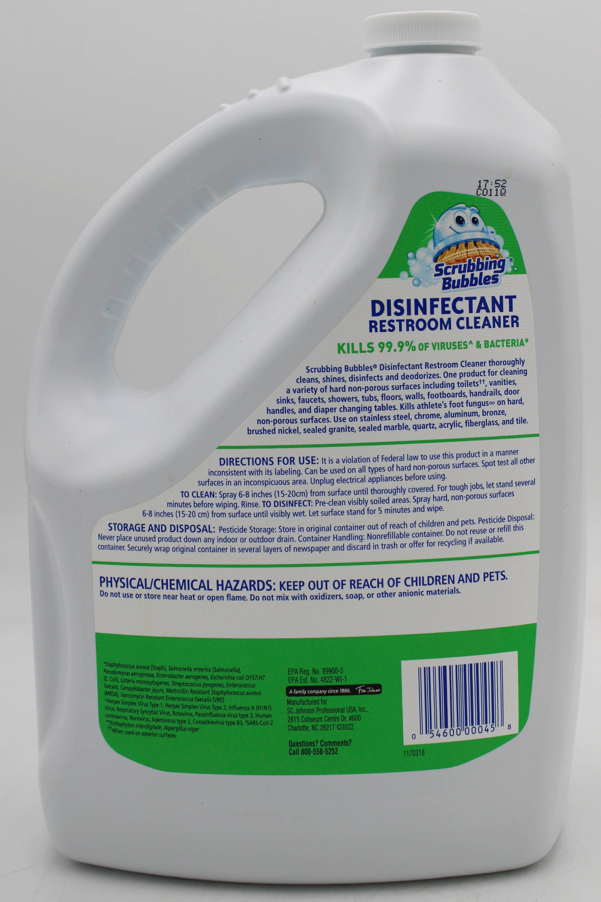 SP SCRUBBING BUBBLES DISINFECTANT CLEANER REFILL 128oz.