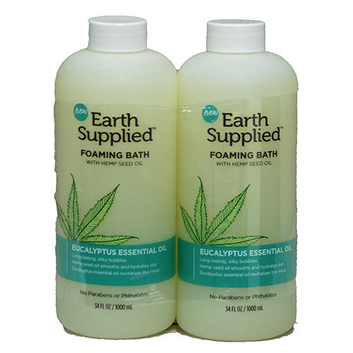 EARTH SUPPLIED FOAM BATH 34oz/2PK-EUCALYPTUS ESSNTL OIL