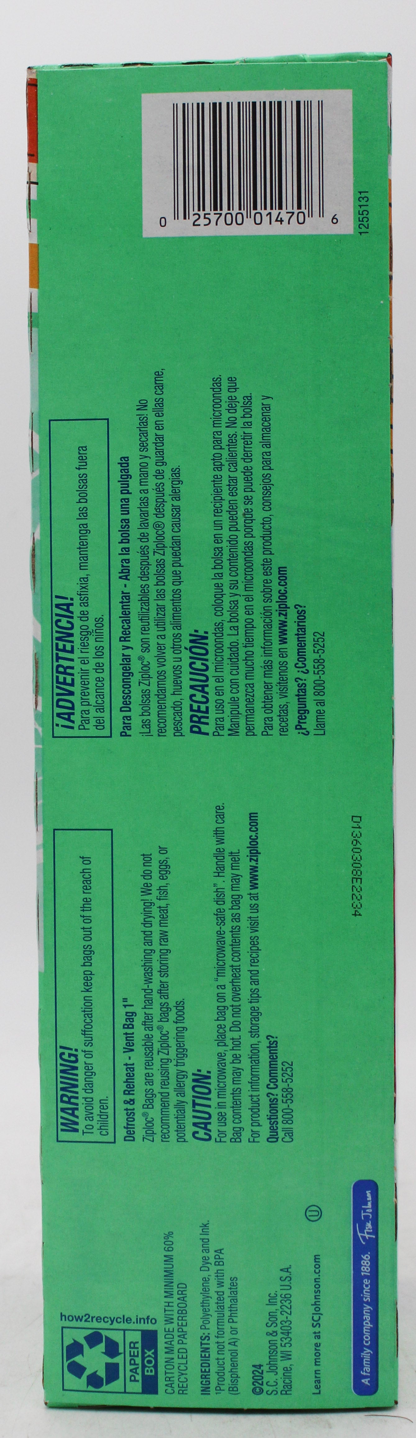 SP ZIPLOC BAG STORAGE 38CT GALLON SIZE