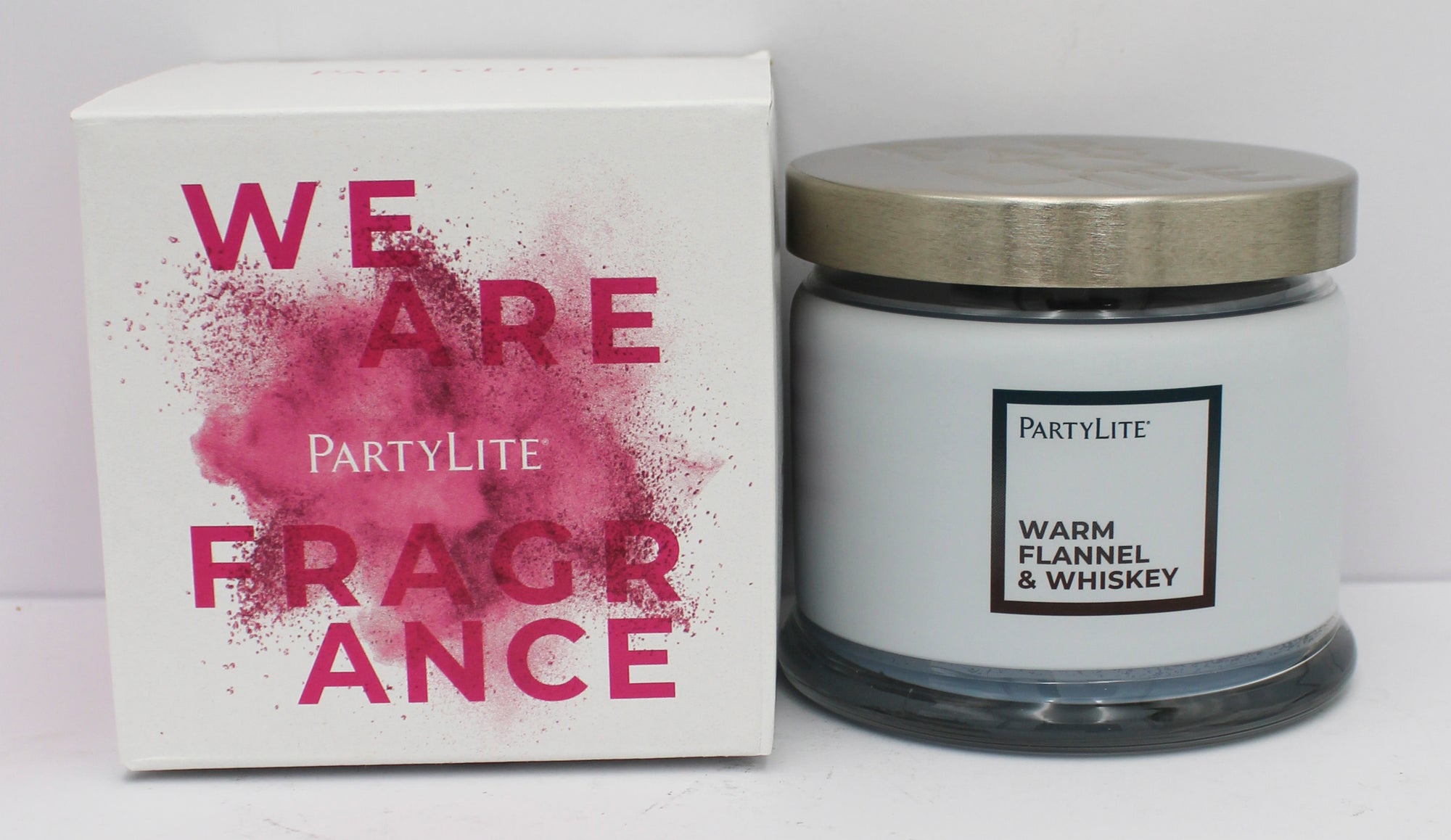 PARTYLITE WARM FLANNEL & WHISKEY 3-WICK JAR CANDLE 13.2oz