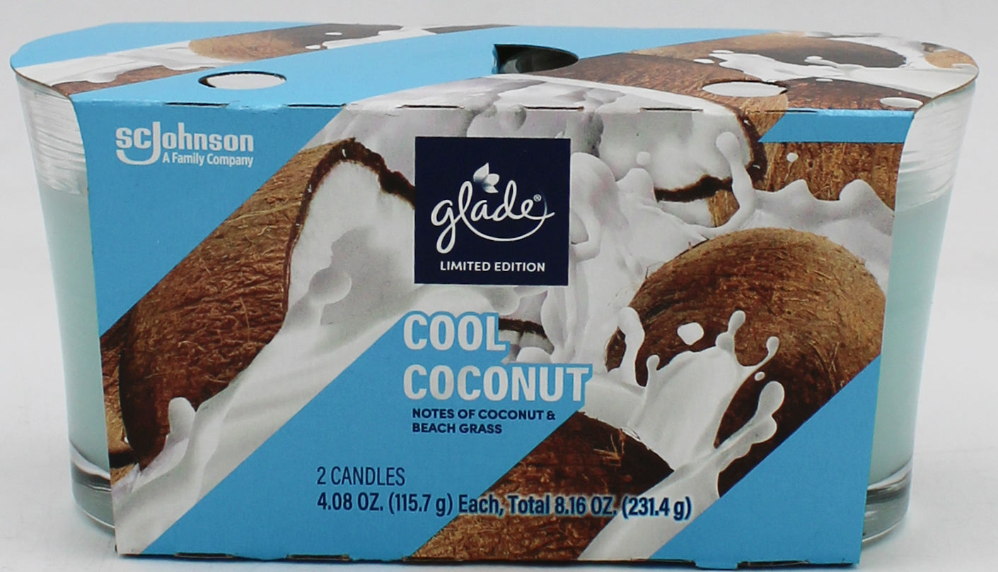 GLADE CANDLE COOL COCONUT 2ct 4.08oz US