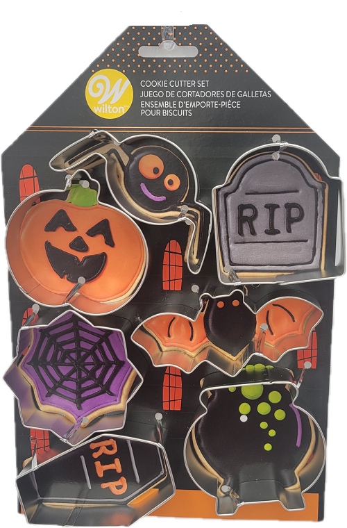 HALLOWEEN COOKIE CUTTER SET METAL HAUNTED HOUSE 7 CT NI