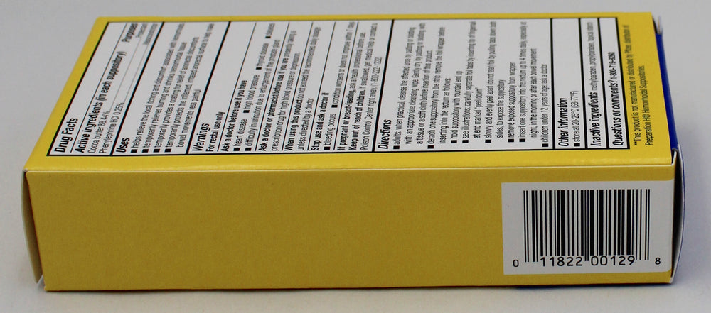 RITE AID HEMORRHOIDAL RELIEF SUPPOSITORIES 12ct EXP 1/31/2027 COMPARES TO Preparation H